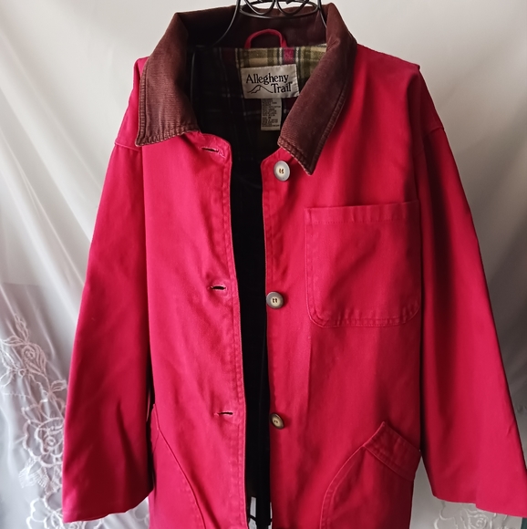 "ALLEGHANY TRAIL" WOMENS  BUTTON-DOWN100%COTTON FLANNEL WORK JACKET..SZ.M - Picture 1 of 10